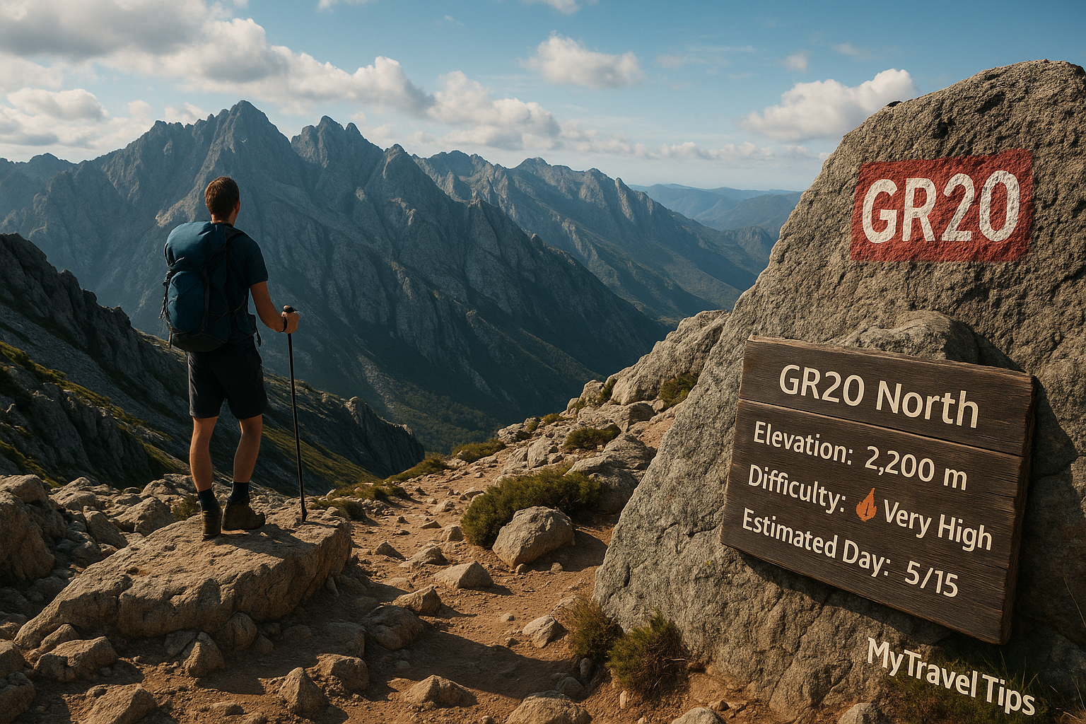 Hikers on the GR20 Trail in Corsica