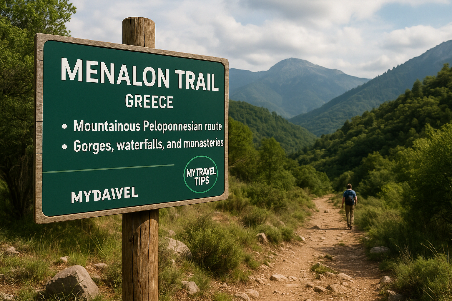 Hikers on the Menalon Trail in Greece