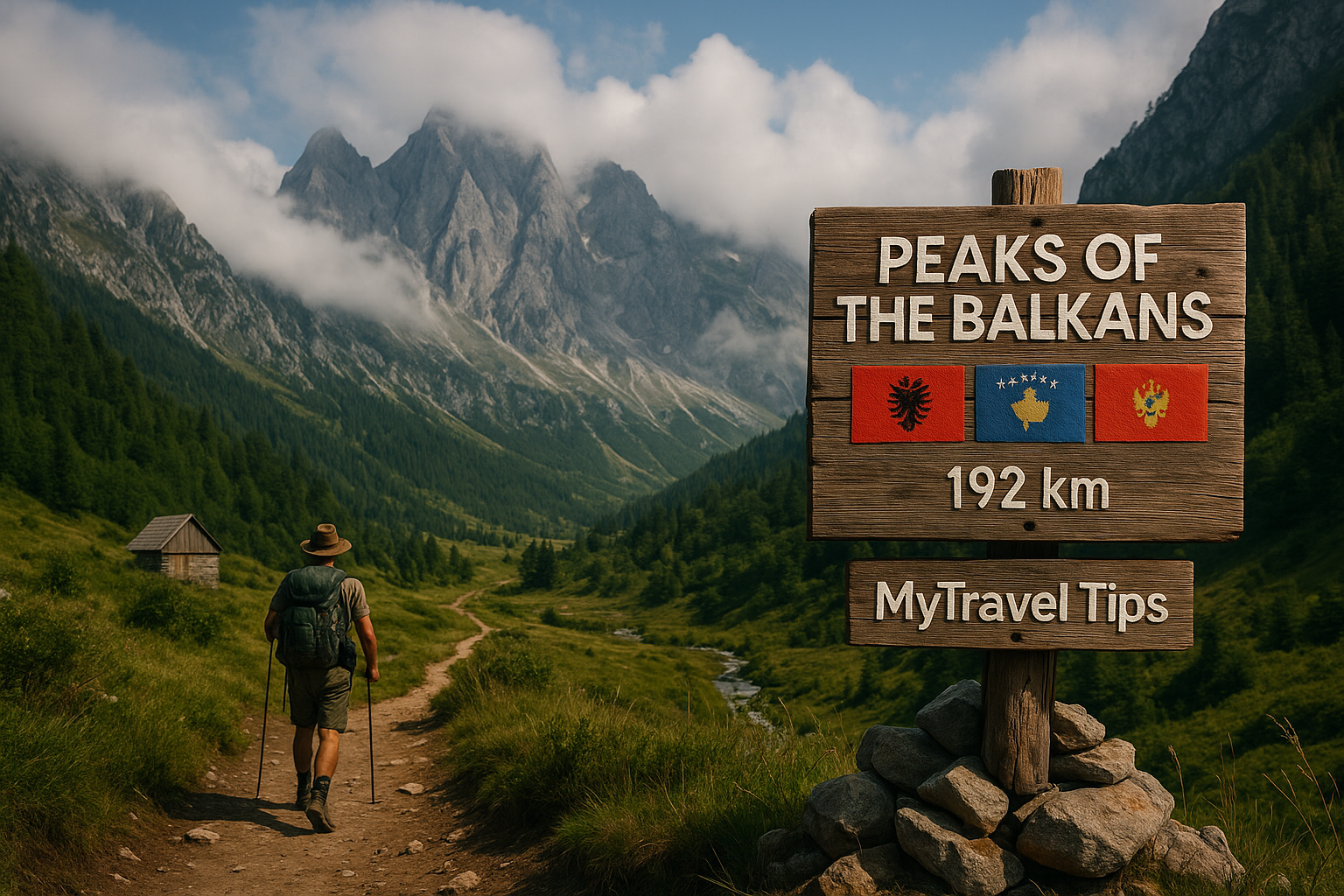 Hikers on the Peaks of the Balkans Trail