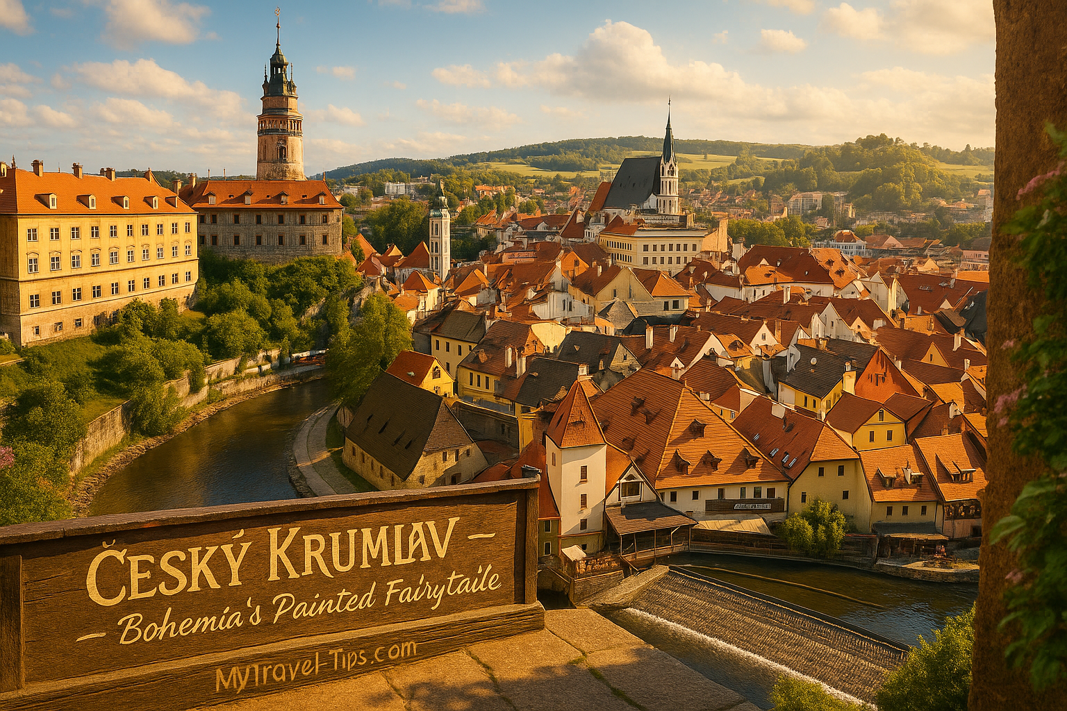 Cesky Krumlov colorful town Czech Republic