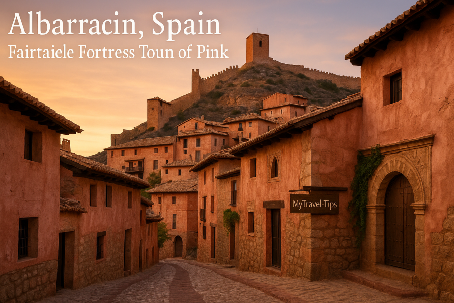 Albarracín, Spain – Fairytale Fortress Town of Pink Stone & Moorish Charm Albarracín glowing at dusk, with its rose-toned walls echoing centuries of Moorish legend – Source: MyTravel-Tips, 2025