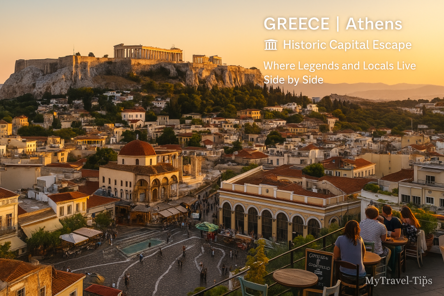 Athens, Greece A timeless view over Athens — where the ancient Acropolis crowns a city alive with modern rhythm and Mediterranean light