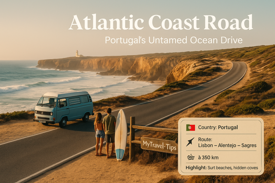 Atlantic Coast Road, Portugal Portugal’s Atlantic Road is raw and poetic — where the ocean meets open roads, and every wave crashes with wild freedom – Source: MyTravel-Tips, 2025
