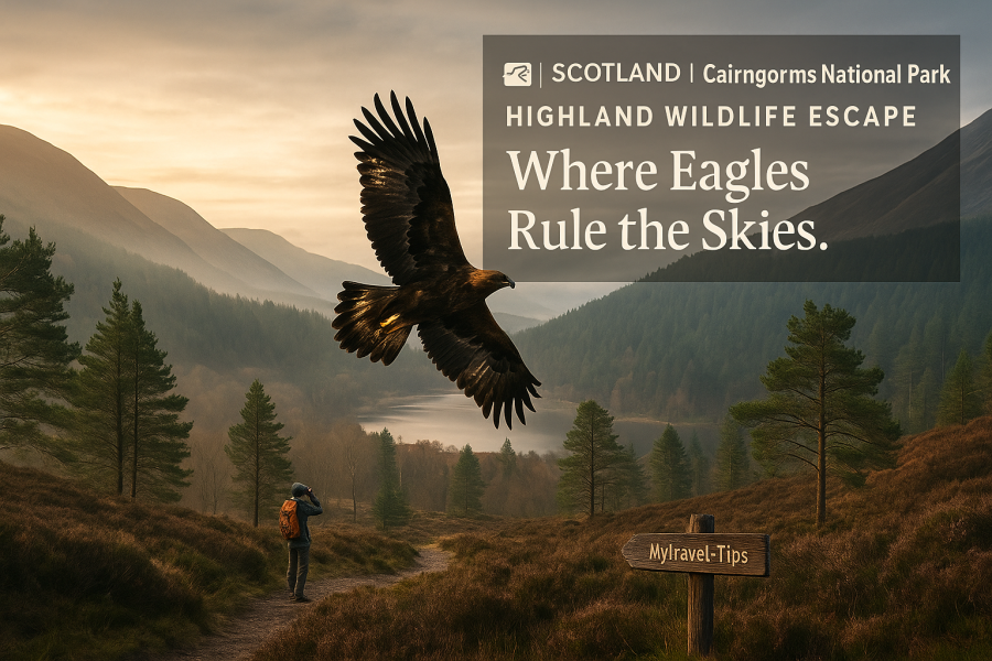 A golden eagle watches over Scotland’s Cairngorms — a vast and wild sanctuary for native wildlife and nature lovers
