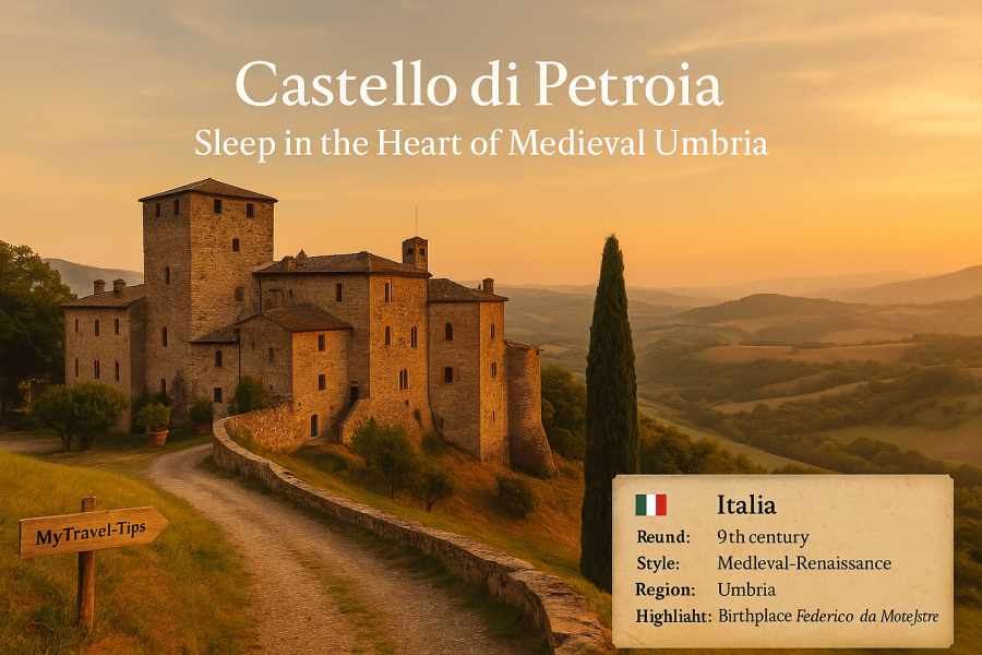Castello di Petroia, Italy Castello di Petroia rises gently from the Umbrian hills, where quiet medieval towers meet olive groves and stories of Renaissance nobility – Source: MyTravel-Tips