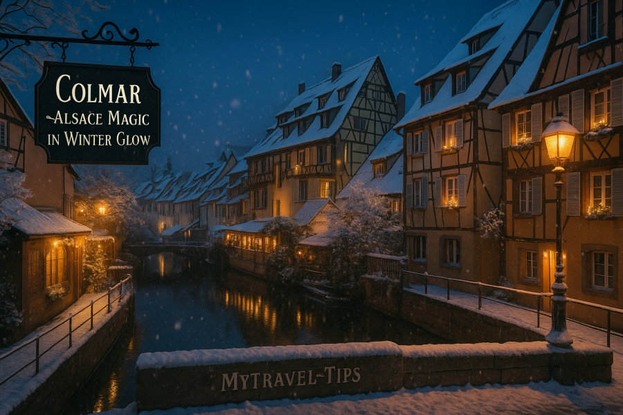 Colmar, France – Alsace Magic in Winter Glow In Colmar, snow and light create a quiet poetry — canals mirror pastel facades, and every street whispers winter beauty. – MyTravel-Tips, 2025