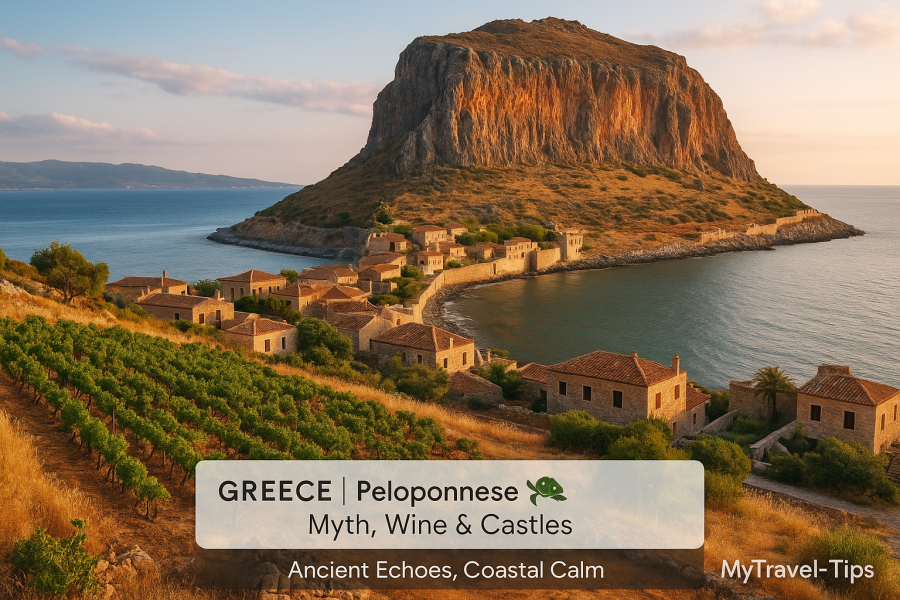 Peloponnese, Greece From Mycenaean ruins to castle towns and coastal vineyards, the Peloponnese is Greece’s most diverse mainland gem