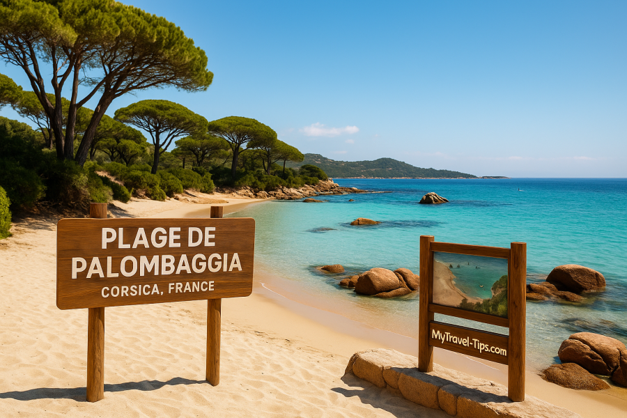 Plage de Palombaggia, Corsica, France Plage de Palombaggia, Corsica – A serene mix of clear water, white sand, and lush umbrella pines along one of France’s finest Mediterranean coastlines