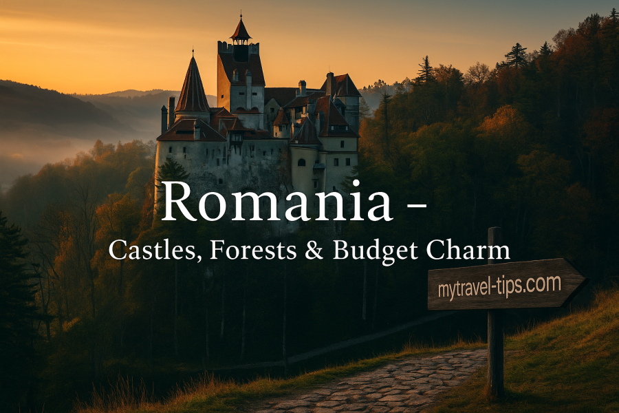 Romania – Castles, Forests, and Budget Charm Bran Castle rises from the Romanian forest, where myth meets budget travel — captured at sunrise in Transylvania