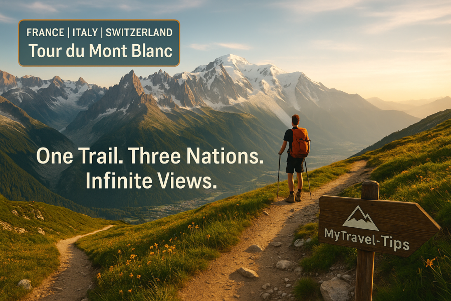 A scenic segment of the Tour du Mont Blanc — Europe’s most iconic multi-country trek with alpine passes and glacial views