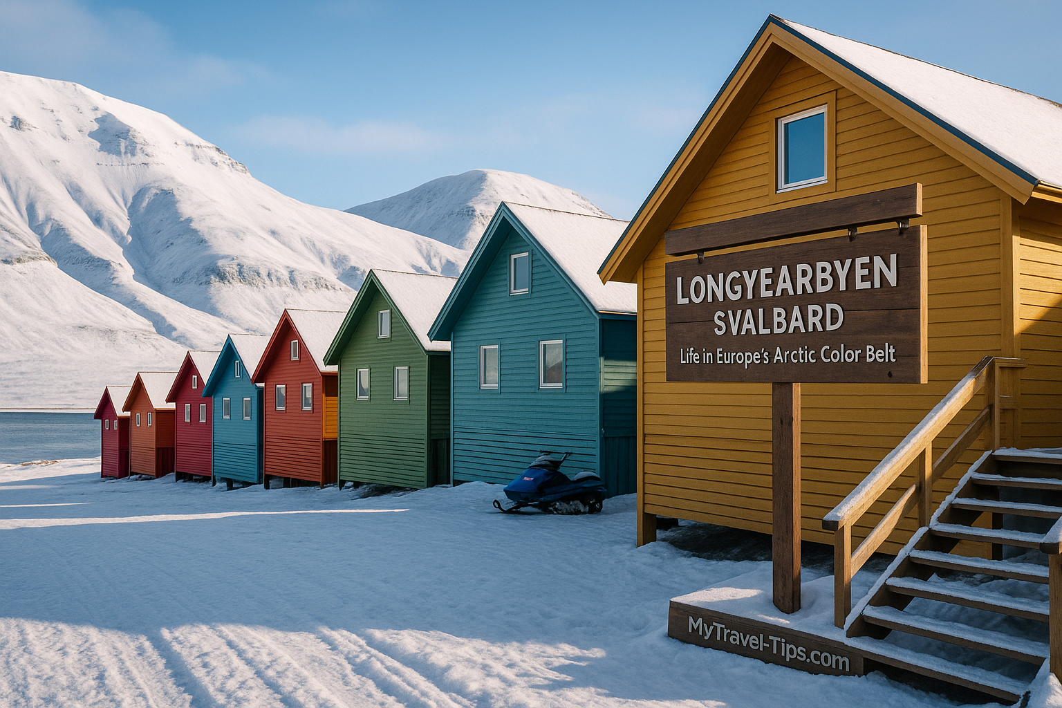 Longyearbyen colorful houses Svalbard