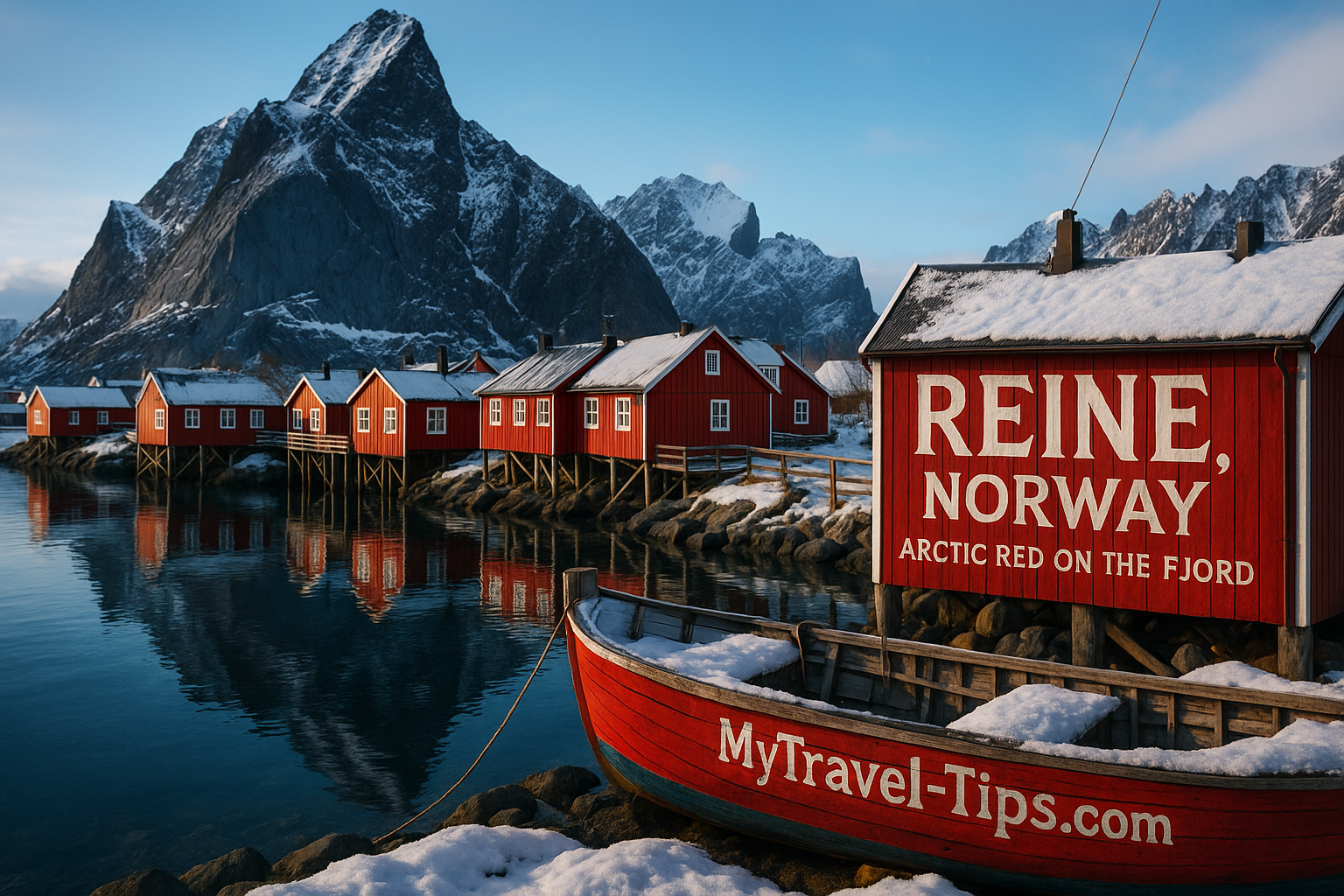 Reine Norway red fishing cabins
