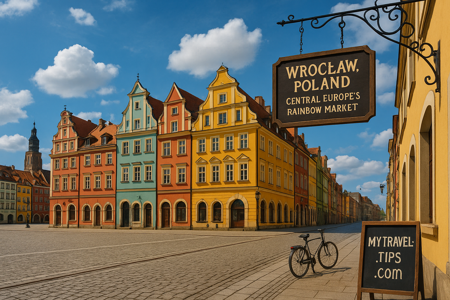 Wrocław Poland colorful townhouses
